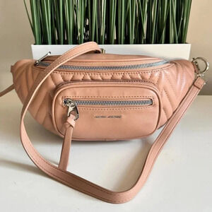 NWT Handbag Oval Design Print Zipper Crossbody Bag TAUPE